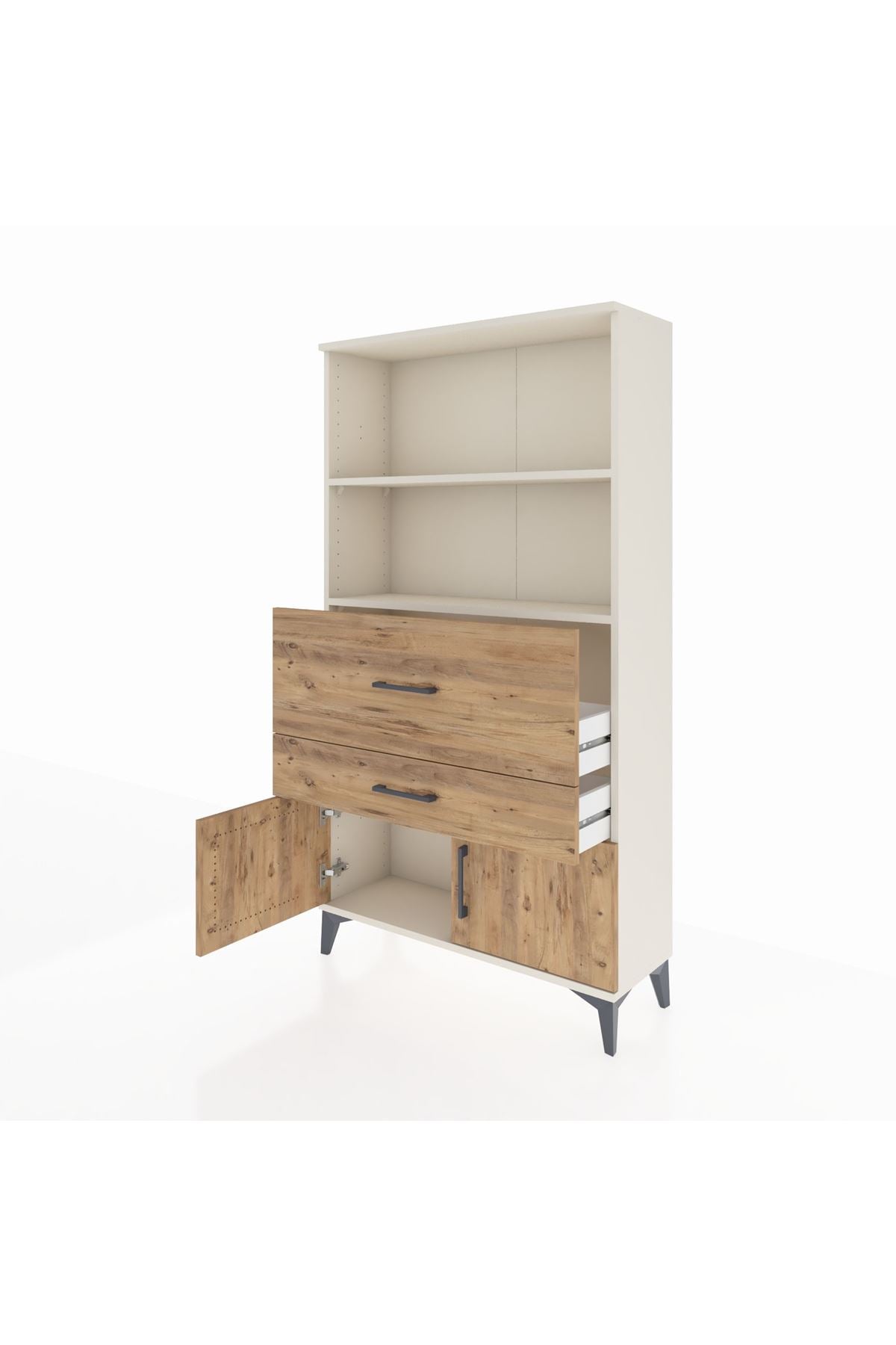 Arges Dolap 2 Raflı 2 Çekmeceli 2 Kapaklı 88x30x163 Aytaşı-Çam