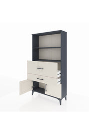 Arges Dolap 2 Raflı 2 Çekmeceli 2 Kapaklı 88x30x163 Antrasit-Aytaşı