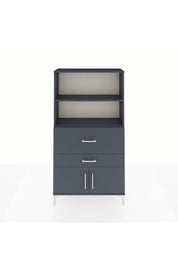 Arges Dolap 2 Raflı 2 Çekmeceli 2 Kapaklı 88x30x163 Antrasit-Antrasit