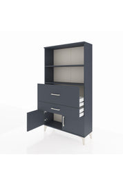 Arges Dolap 2 Raflı 2 Çekmeceli 2 Kapaklı 88x30x163 Antrasit-Antrasit