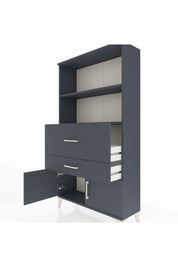 Arges Dolap 2 Raflı 2 Çekmeceli 2 Kapaklı 88x30x163 Antrasit-Antrasit