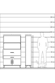 Arges Dolap 2 Raflı 2 Çekmeceli 2 Kapaklı 88x30x163 Antrasit-Çam