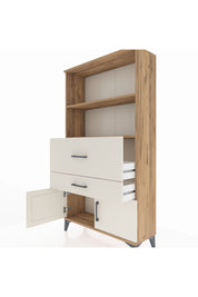 Arges Dolap 2 Raflı 2 Çekmeceli 2 Kapaklı 88x30x163 Çam-Aytaşı