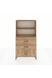 Arges Dolap 2 Raflı 2 Çekmeceli 2 Kapaklı 88x30x163 Çam-Çam