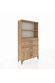 Arges Dolap 2 Raflı 2 Çekmeceli 2 Kapaklı 88x30x163 Çam-Çam