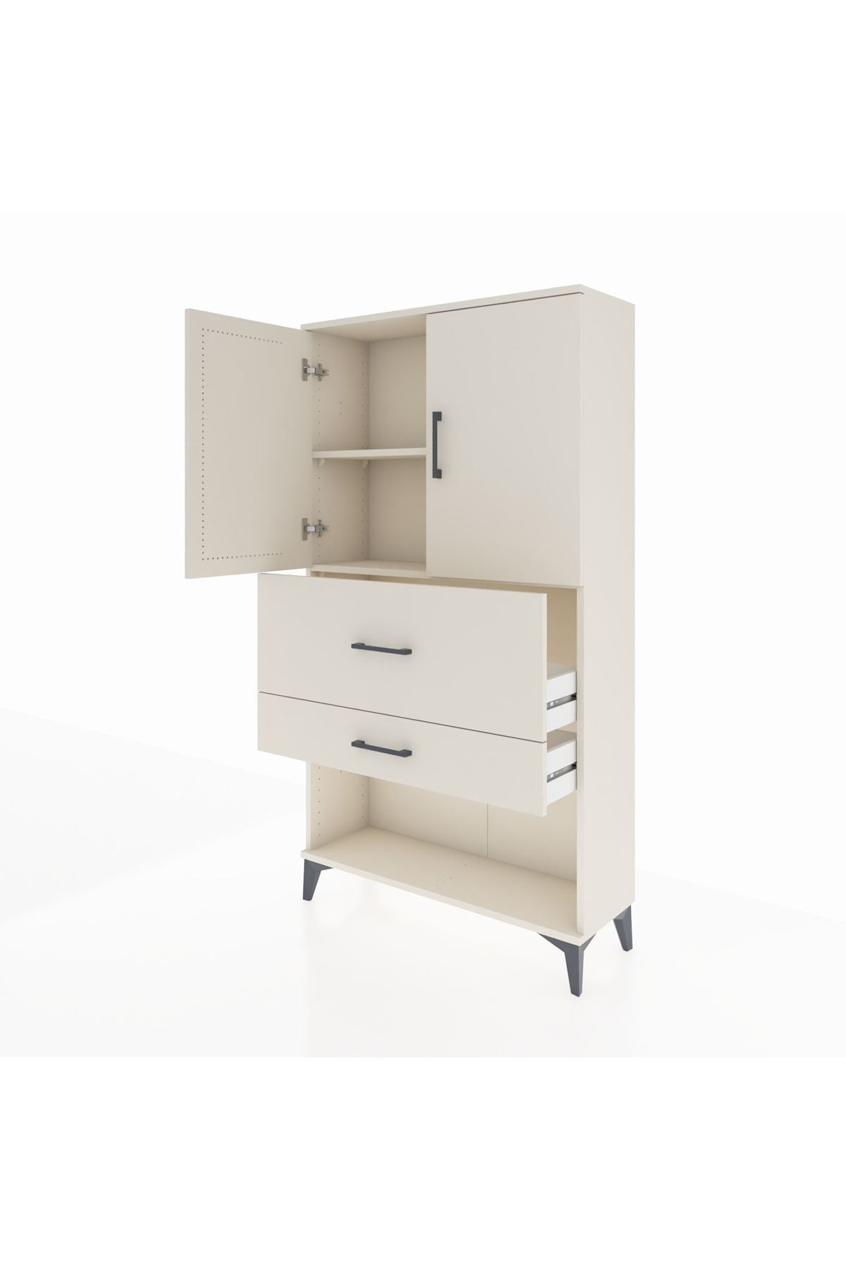 Arges Dolap 2 Raflı 2 Çekmeceli 2 Kapaklı 88x30x163 Aytaşı-Aytaşı