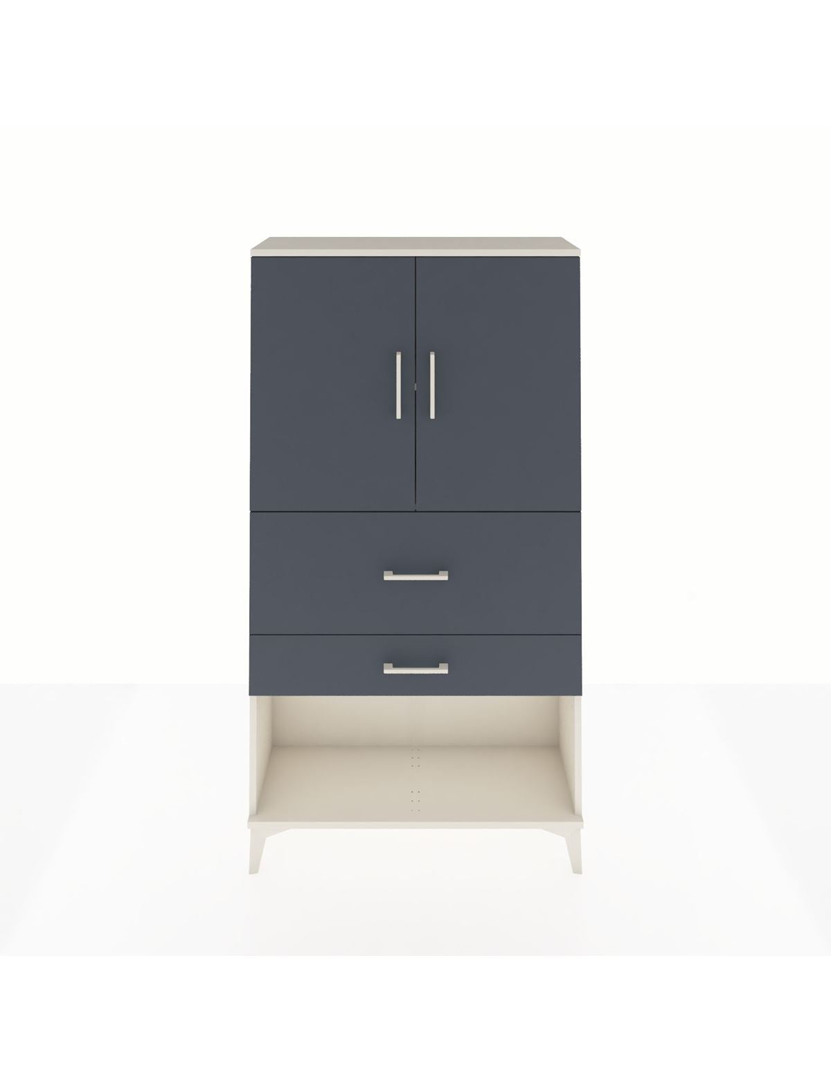 Arges Dolap 2 Raflı 2 Çekmeceli 2 Kapaklı 88x30x163 Aytaşı-Antrasit