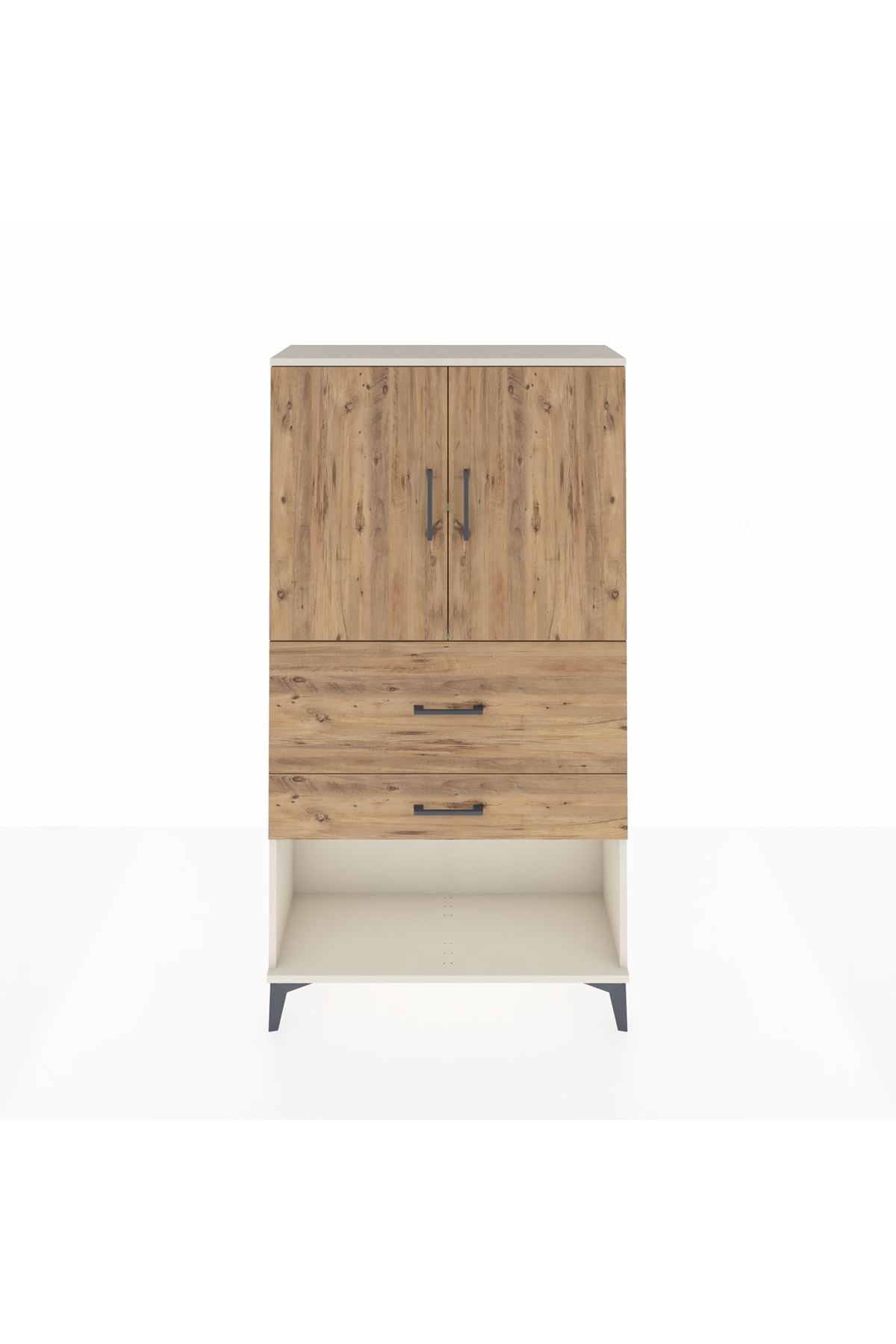 Arges Dolap 2 Raflı 2 Çekmeceli 2 Kapaklı 88x30x163 Aytaşı-Çam