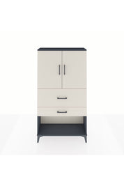 Arges Dolap 2 Raflı 2 Çekmeceli 2 Kapaklı 88x30x163 Antrasit-Aytaşı