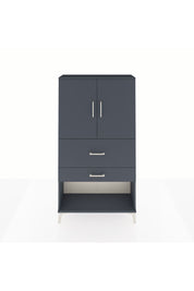 Arges Dolap 2 Raflı 2 Çekmeceli 2 Kapaklı 88x30x163 Antrasit-Antrasit