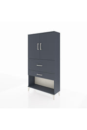 Arges Dolap 2 Raflı 2 Çekmeceli 2 Kapaklı 88x30x163 Antrasit-Antrasit