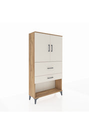 Arges Dolap 2 Raflı 2 Çekmeceli 2 Kapaklı 88x30x163 Çam-Aytaşı