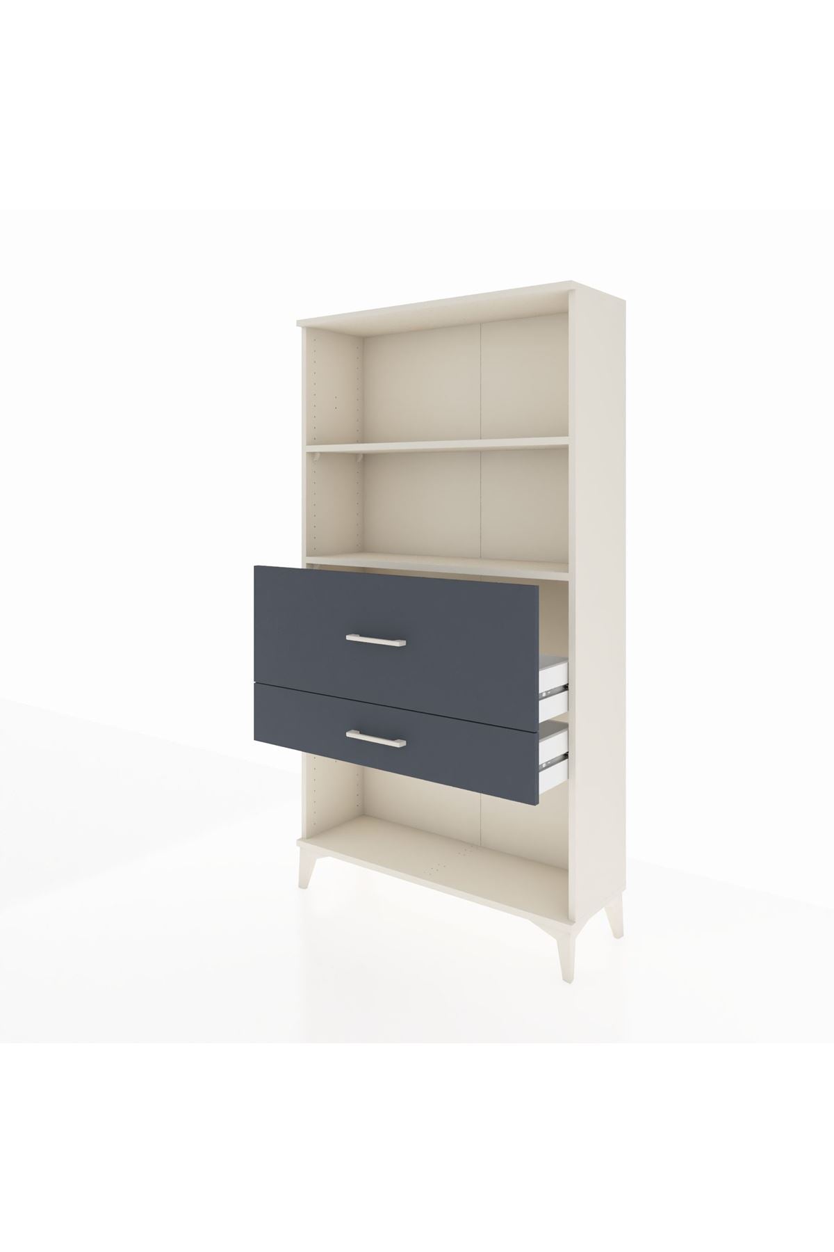 Arges Dolap 2 Raflı 2 Çekmeceli 88x30x163 Aytaşı-Antrasit