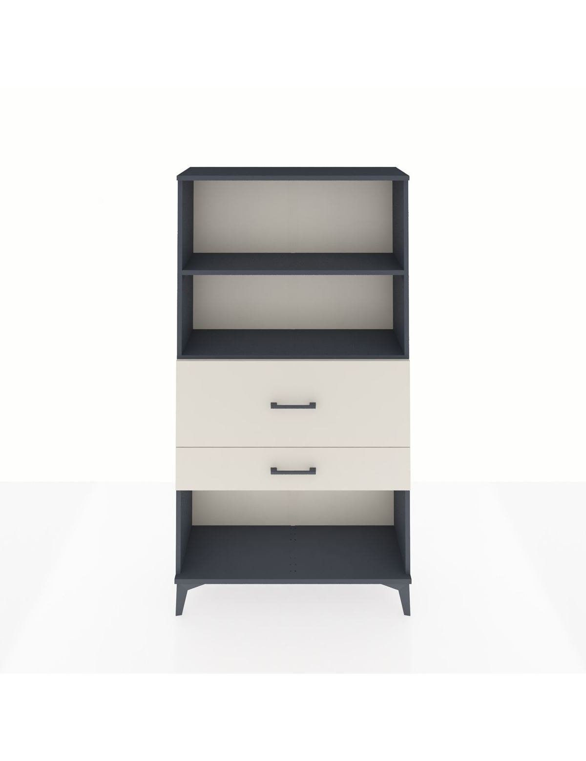 Arges Dolap 2 Raflı 2 Çekmeceli 88x30x163 Antrasit-Aytaşı