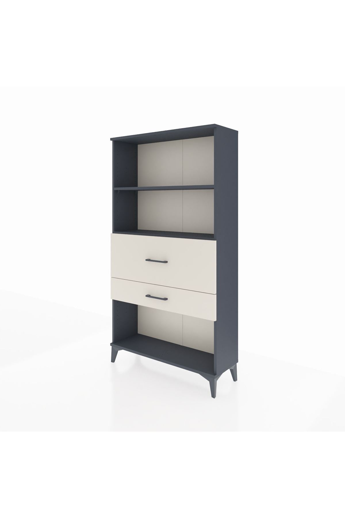 Arges Dolap 2 Raflı 2 Çekmeceli 88x30x163 Antrasit-Aytaşı