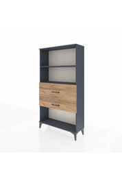 Arges Dolap 2 Raflı 2 Çekmeceli 88x30x163 Antrasit-Çam