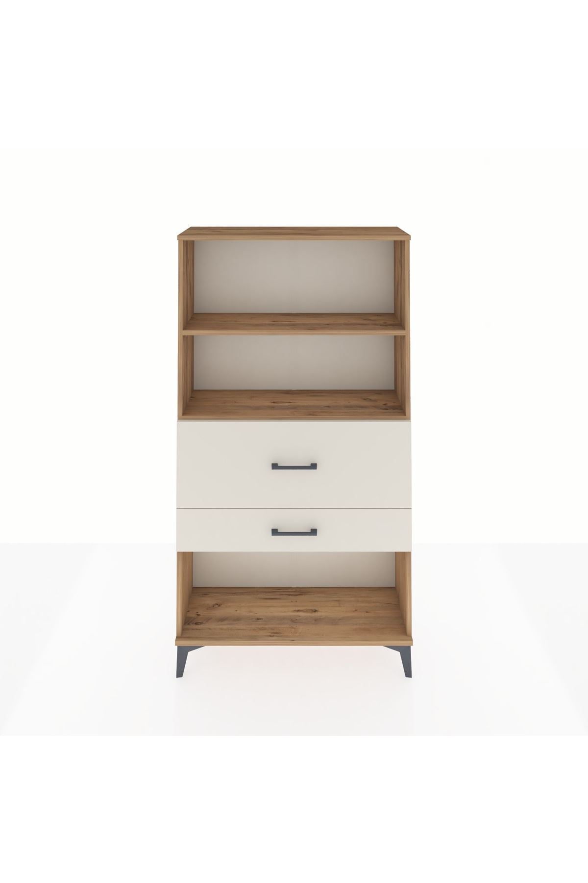 Arges Dolap 2 Raflı 2 Çekmeceli 88x30x163 Çam-Aytaşı