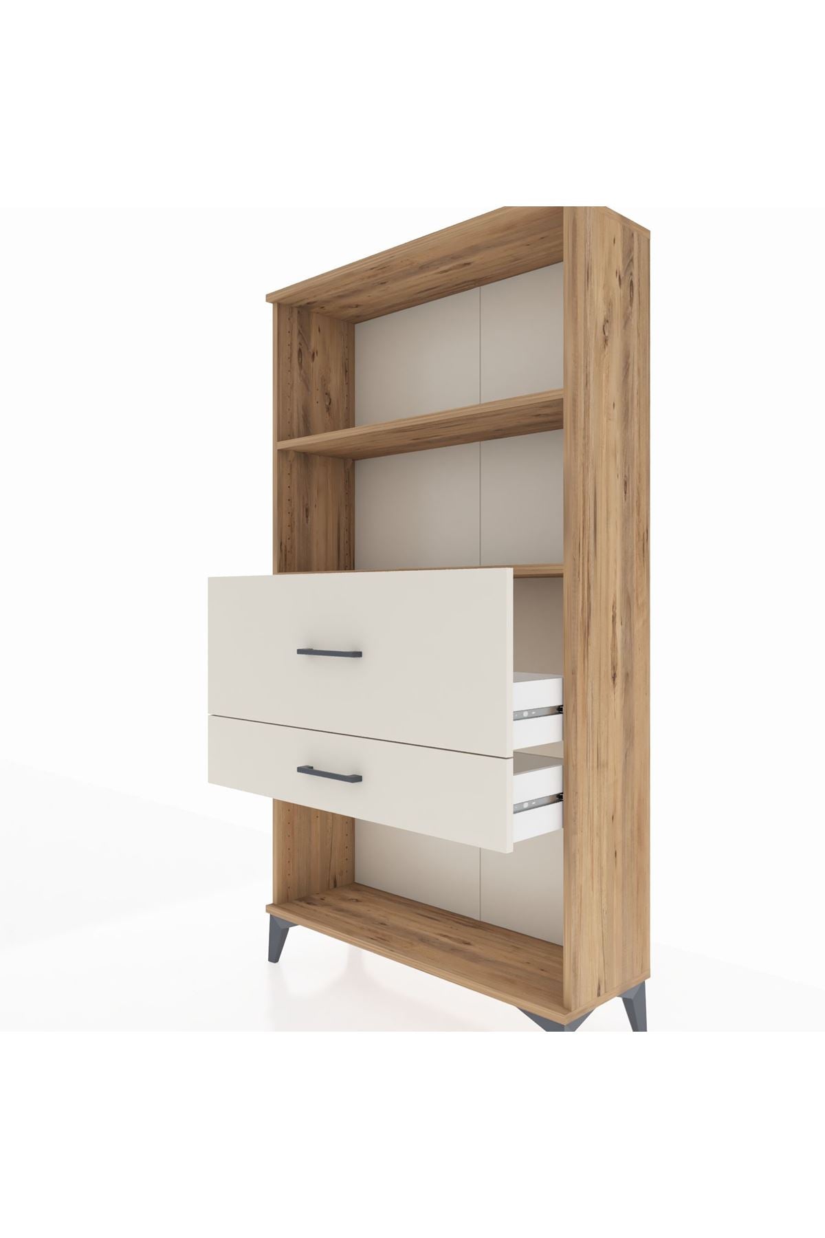 Arges Dolap 2 Raflı 2 Çekmeceli 88x30x163 Çam-Aytaşı