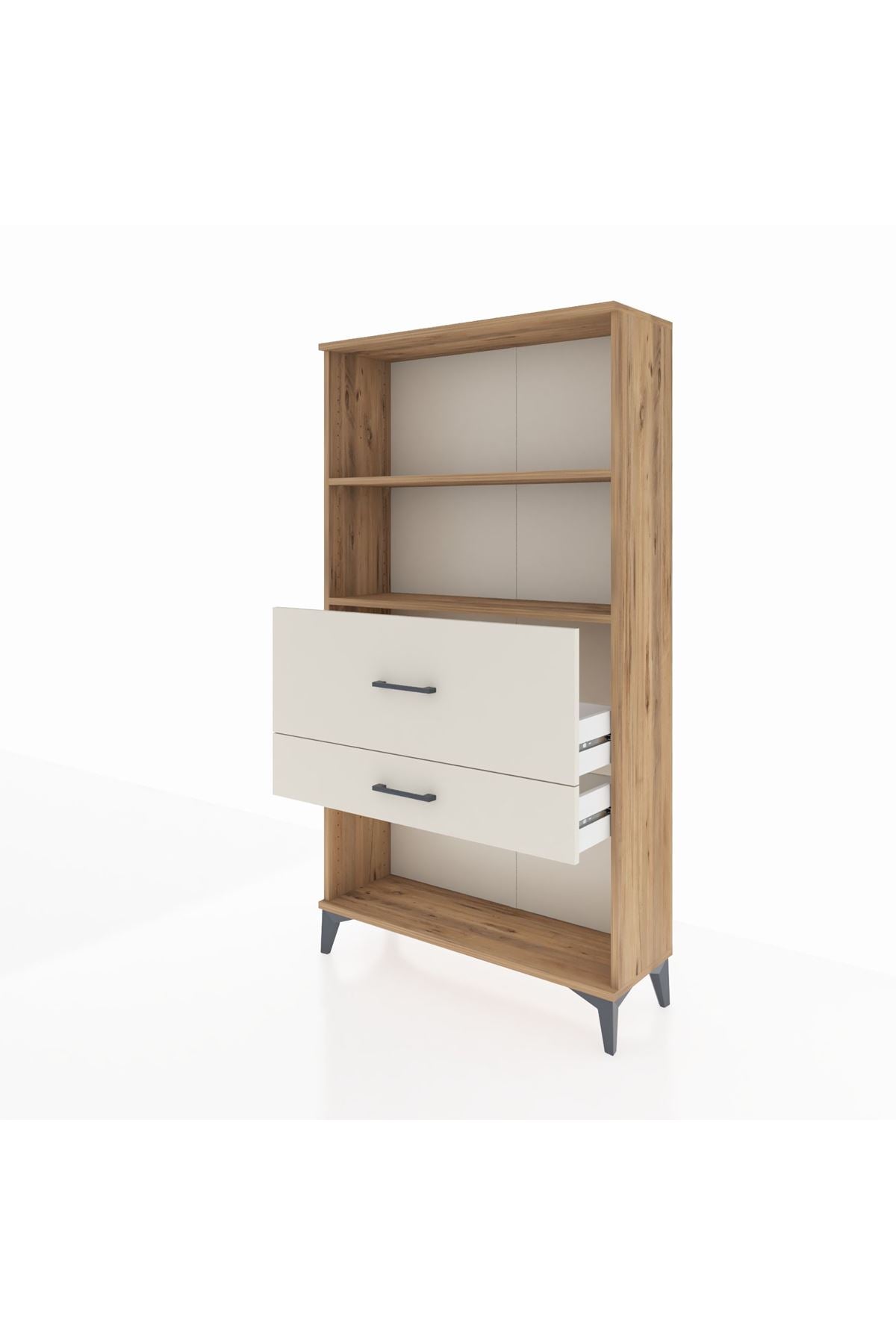 Arges Dolap 2 Raflı 2 Çekmeceli 88x30x163 Çam-Aytaşı