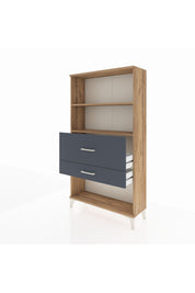 Arges Dolap 2 Raflı 2 Çekmeceli 88x30x163 Çam-Antrasit