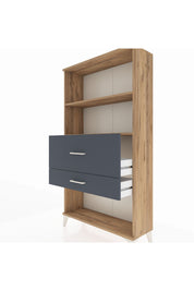 Arges Dolap 2 Raflı 2 Çekmeceli 88x30x163 Çam-Antrasit