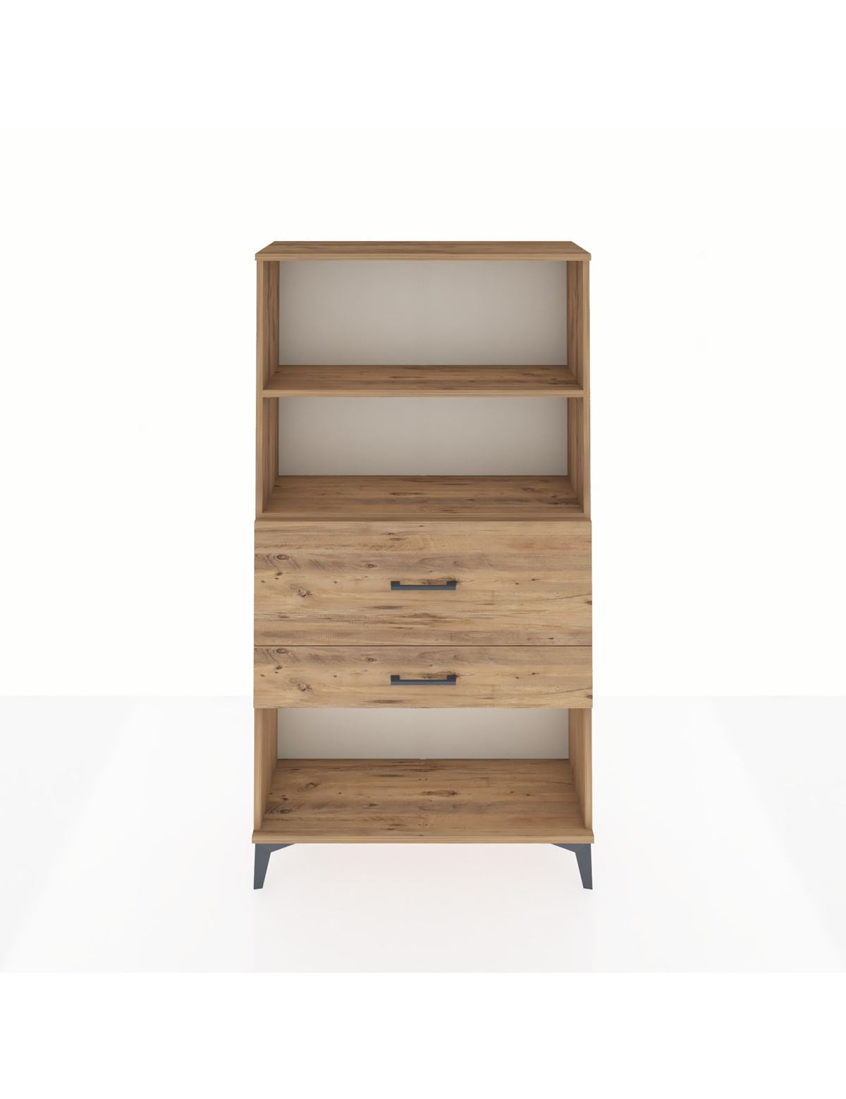 Arges Dolap 2 Raflı 2 Çekmeceli 88x30x163 Çam-Çam