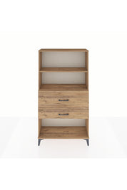 Arges Dolap 2 Raflı 2 Çekmeceli 88x30x163 Çam-Çam