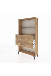 Arges Dolap 2 Raflı 2 Çekmeceli 88x30x163 Çam-Çam