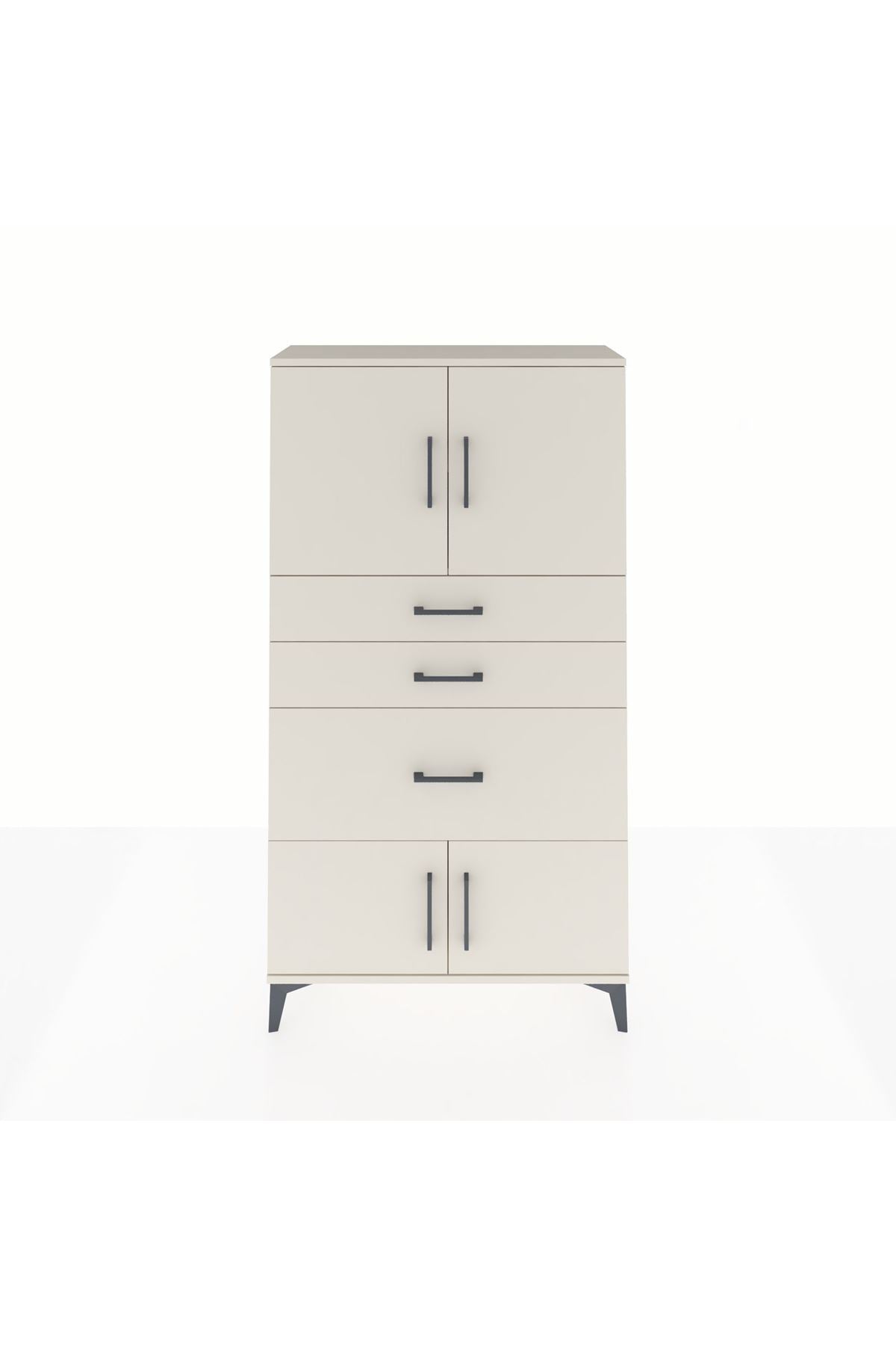 Arges Dolap 2 Raflı 3 Çekmeceli 4 Kapaklı 88x30x163 Aytaşı-Aytaşı