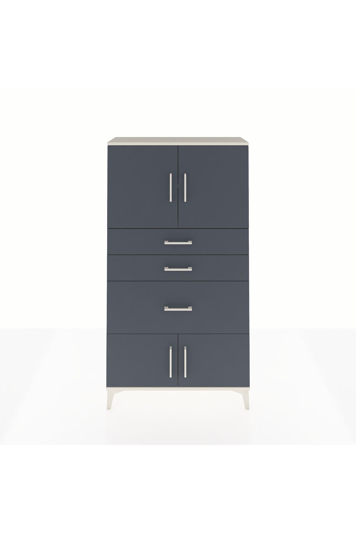 Arges Dolap 2 Raflı 3 Çekmeceli 4 Kapaklı 88x30x163 Aytaşı-Antrasit