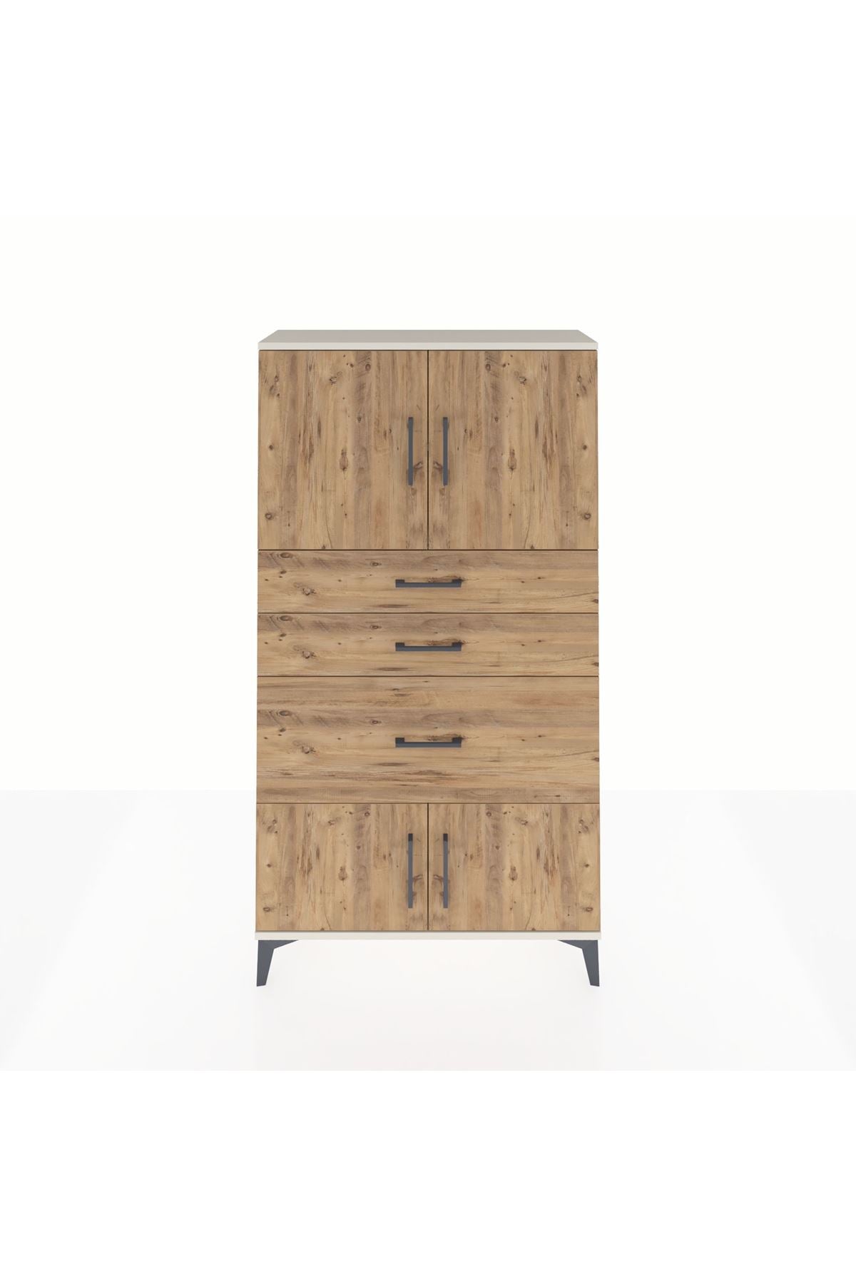 Arges Dolap 2 Raflı 3 Çekmeceli 4 Kapaklı 88x30x163 Aytaşı-Çam