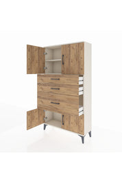 Arges Dolap 2 Raflı 3 Çekmeceli 4 Kapaklı 88x30x163 Aytaşı-Çam