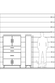 Arges Dolap 2 Raflı 3 Çekmeceli 4 Kapaklı 88x30x163 Antrasit-Aytaşı