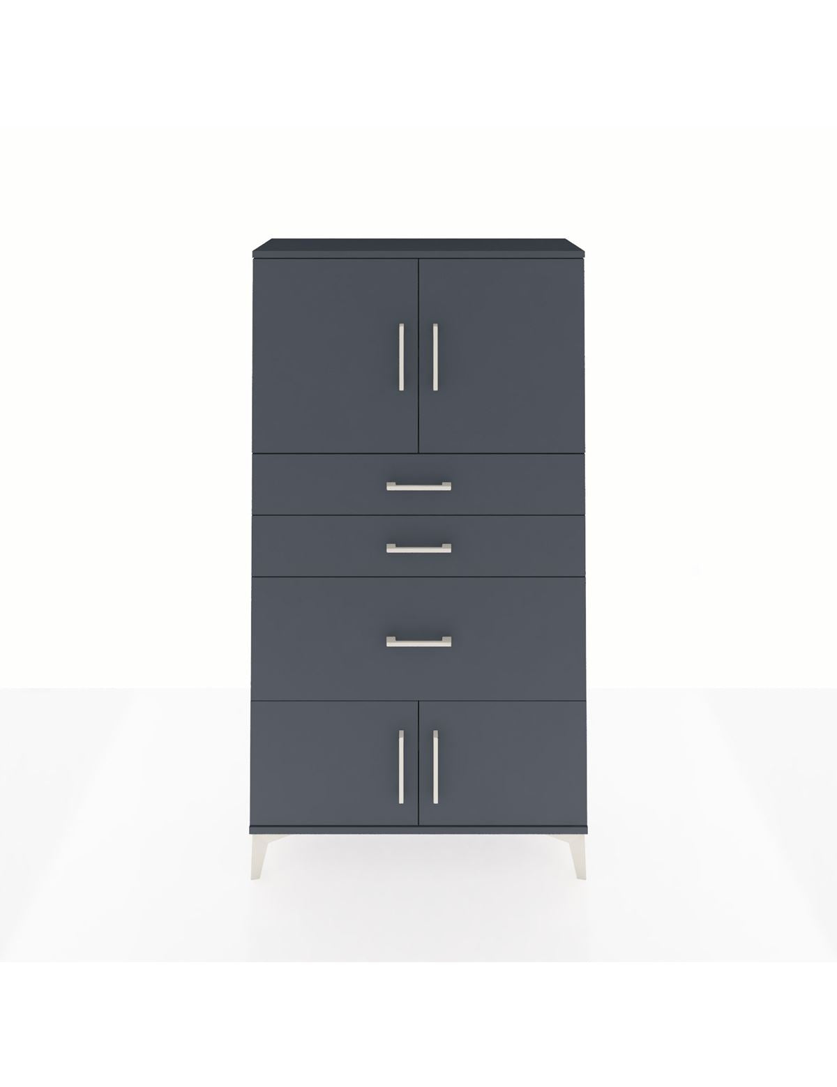 Arges Dolap 2 Raflı 3 Çekmeceli 4 Kapaklı 88x30x163 Antrasit-Antrasit