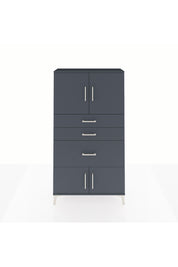 Arges Dolap 2 Raflı 3 Çekmeceli 4 Kapaklı 88x30x163 Antrasit-Antrasit