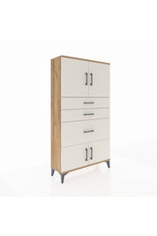 Arges Dolap 2 Raflı 3 Çekmeceli 4 Kapaklı 88x30x163 Çam-Aytaşı