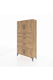 Arges Dolap 2 Raflı 3 Çekmeceli 4 Kapaklı 88x30x163 Çam-Çam