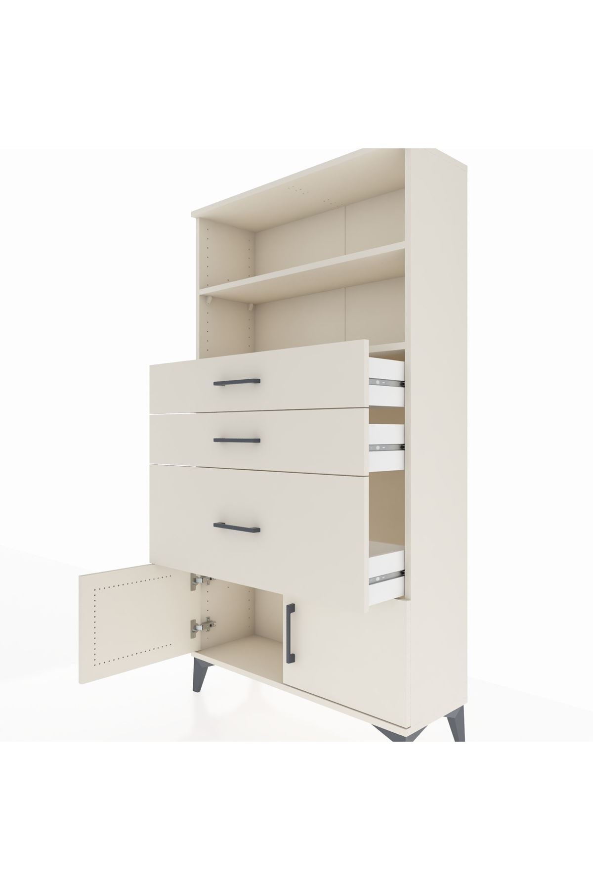 Arges Dolap 2 Raflı 3 Çekmeceli 2 Kapaklı 88x30x163 Aytaşı-Aytaşı