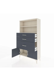 Arges Dolap 2 Raflı 3 Çekmeceli 2 Kapaklı 88x30x163 Aytaşı-Antrasit