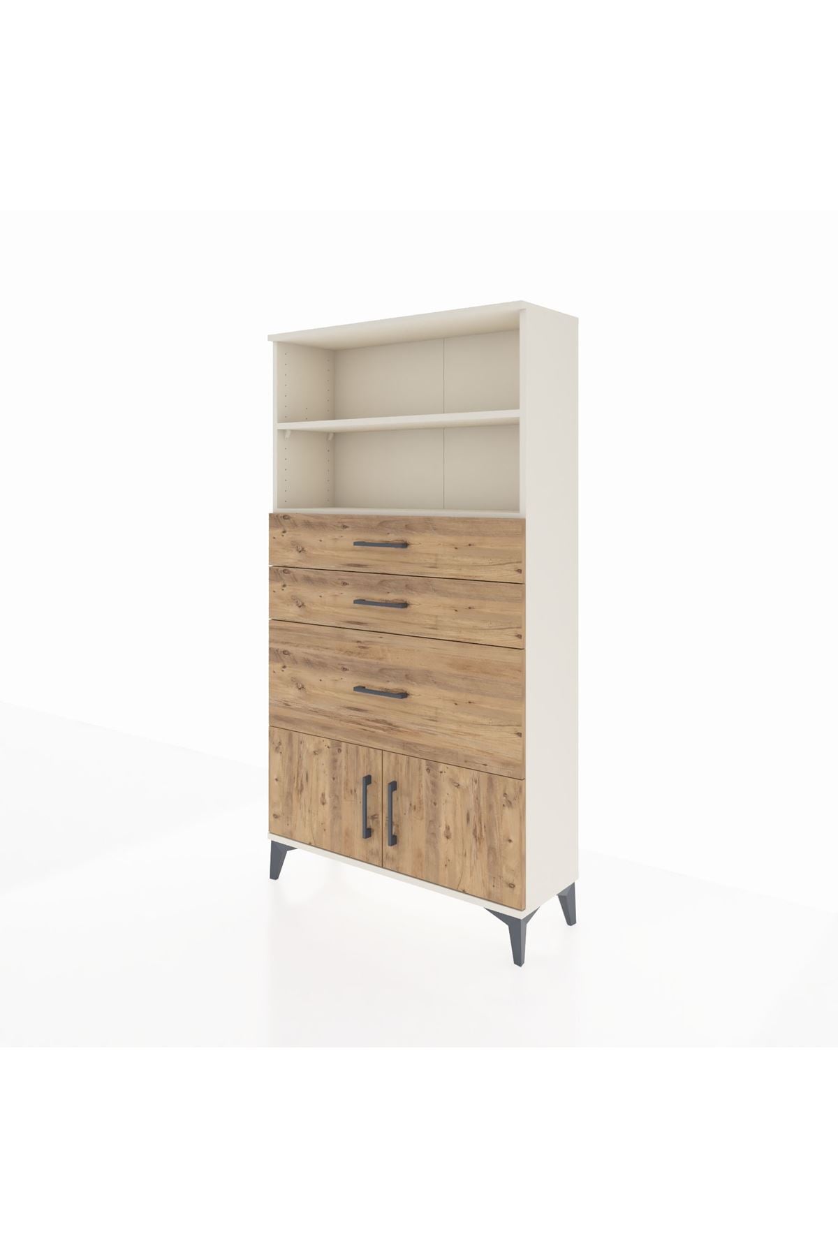 Arges Dolap 2 Raflı 3 Çekmeceli 2 Kapaklı 88x30x163 Aytaşı-Çam