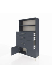 Arges Dolap 2 Raflı 3 Çekmeceli 2 Kapaklı 88x30x163 Antrasit-Antrasit