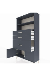 Arges Dolap 2 Raflı 3 Çekmeceli 2 Kapaklı 88x30x163 Antrasit-Antrasit