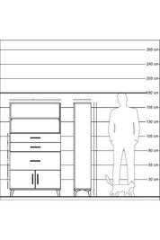 Arges Dolap 2 Raflı 3 Çekmeceli 2 Kapaklı 88x30x163 Antrasit-Antrasit