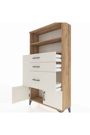 Arges Dolap 2 Raflı 3 Çekmeceli 2 Kapaklı 88x30x163 Çam-Aytaşı