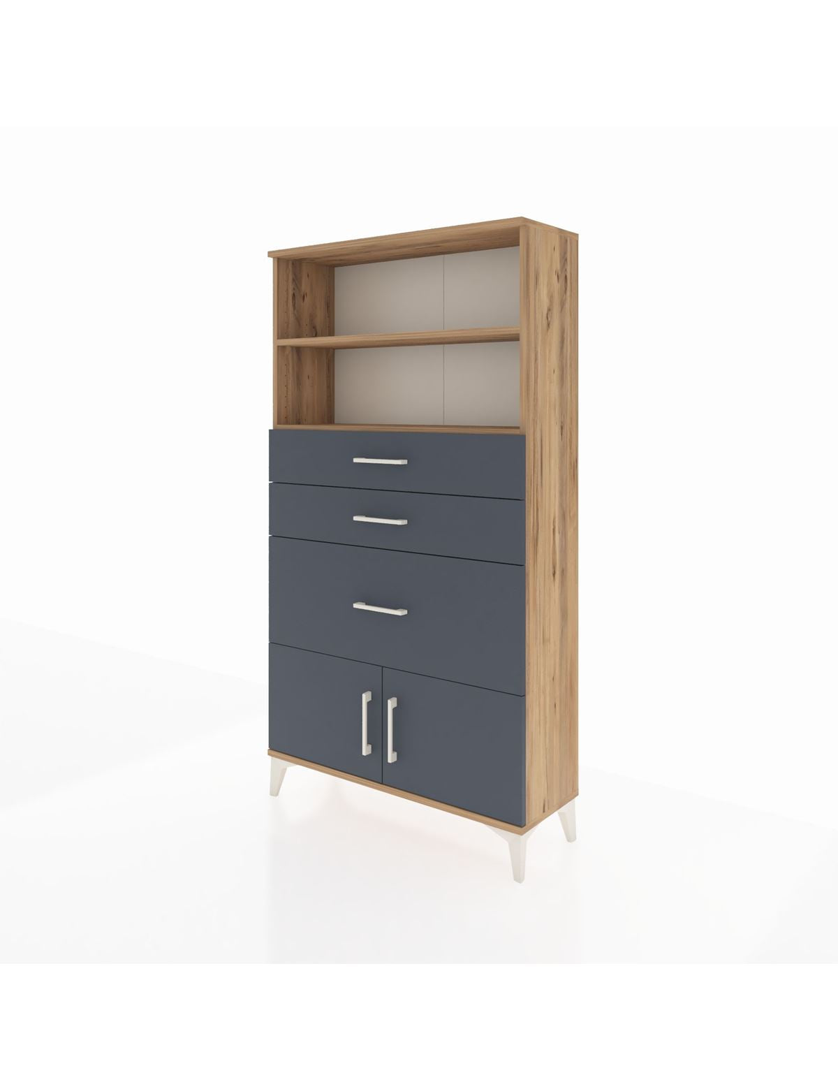 Arges Dolap 2 Raflı 3 Çekmeceli 2 Kapaklı 88x30x163 - S21M128V8A