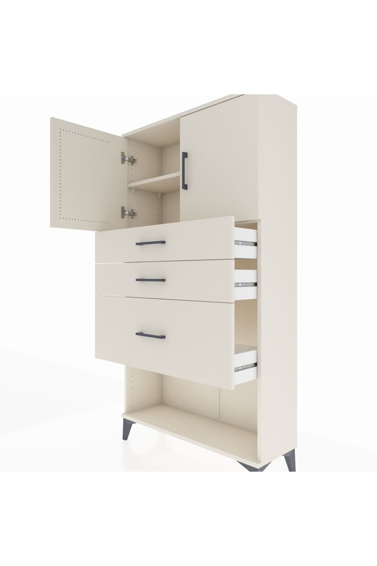 Arges Dolap 2 Raflı 3 Çekmeceli 2 Kapaklı 88x30x163 Aytaşı-Aytaşı