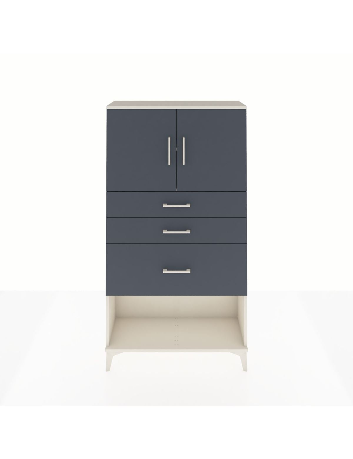 Arges Dolap 2 Raflı 3 Çekmeceli 2 Kapaklı 88x30x163 Aytaşı-Antrasit