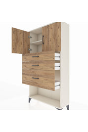 Arges Dolap 2 Raflı 3 Çekmeceli 2 Kapaklı 88x30x163 Aytaşı-Çam