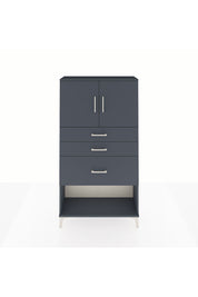 Arges Dolap 2 Raflı 3 Çekmeceli 2 Kapaklı 88x30x163 Antrasit-Antrasit