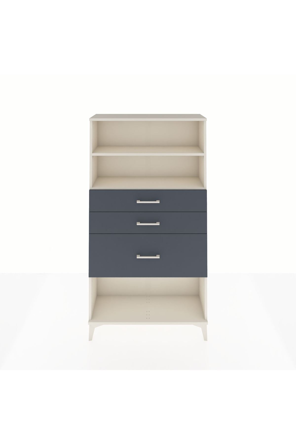 Arges Dolap 2 Raflı 3 Çekmeceli 88x30x163 Aytaşı-Antrasit